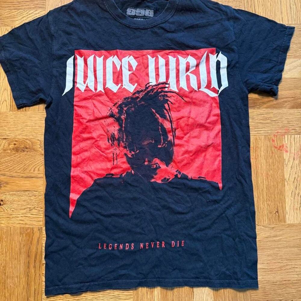 Juice WRLD Legends Never Die Black Graphic T-Shirt Small Rap Hip Hop Tee